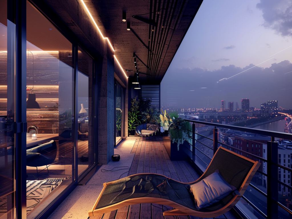 Jak urządzić balkon w stylu industrialnym z nowoczesnymi lampami