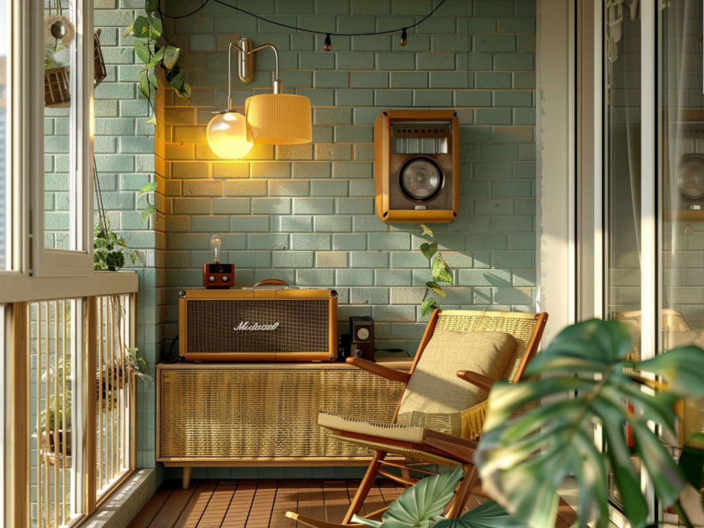 Jak zaaranżować balkon w stylu retro z dekoracyjnymi lampami LED