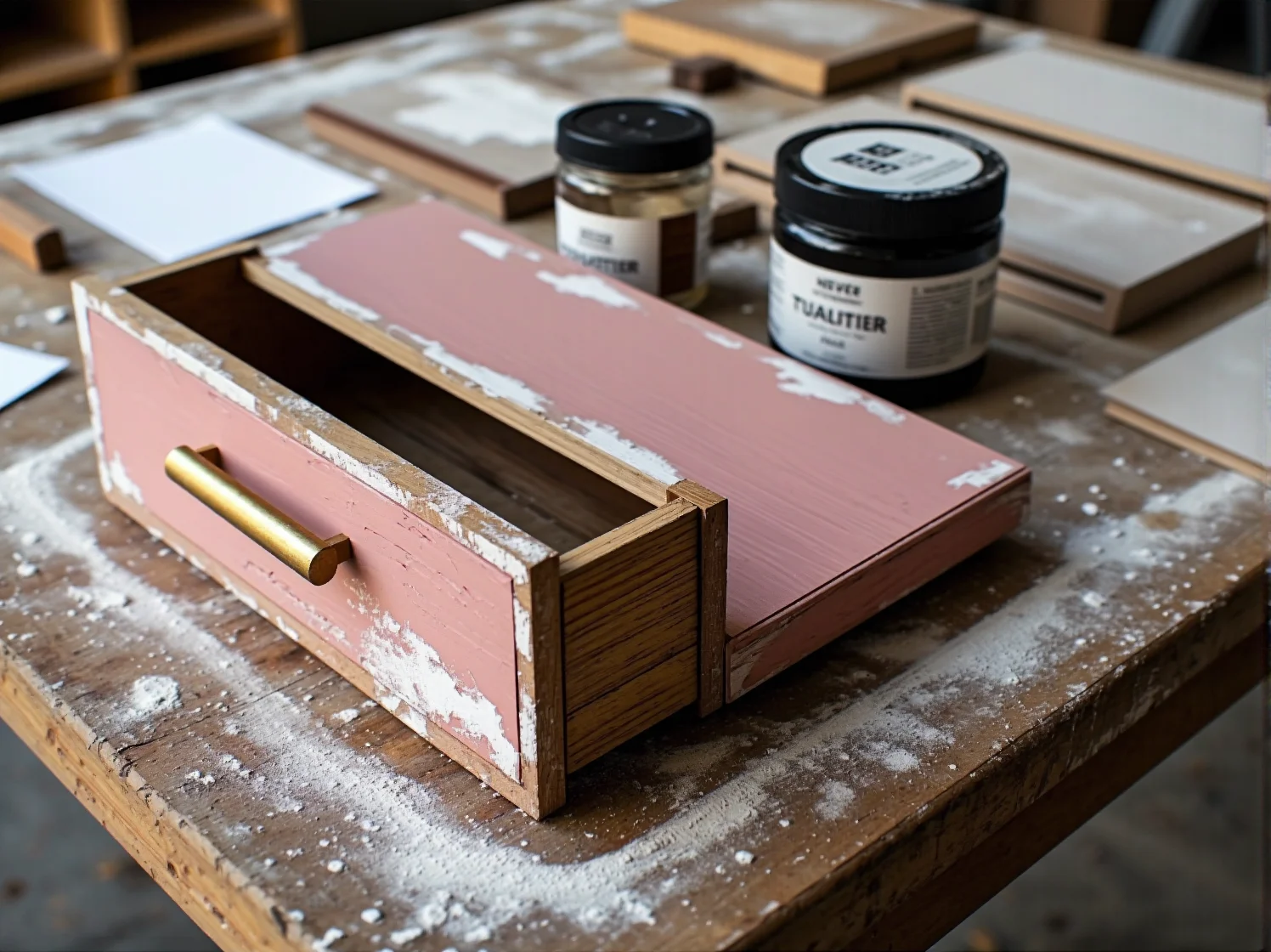 Szafka kuchenna odnowiona farbą V33 Renowacja o matowym wykończeniu