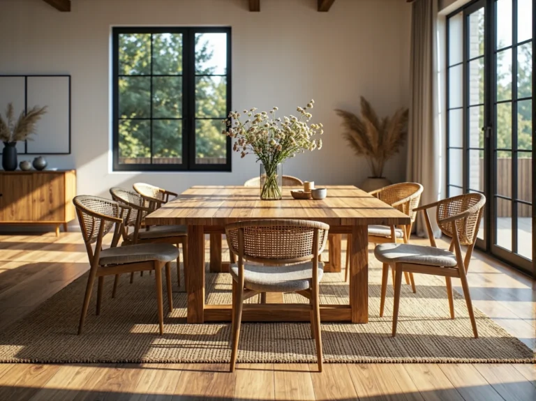 10 inspiracji na urządzenie jadalni z meblami z materiałów odnawialnych