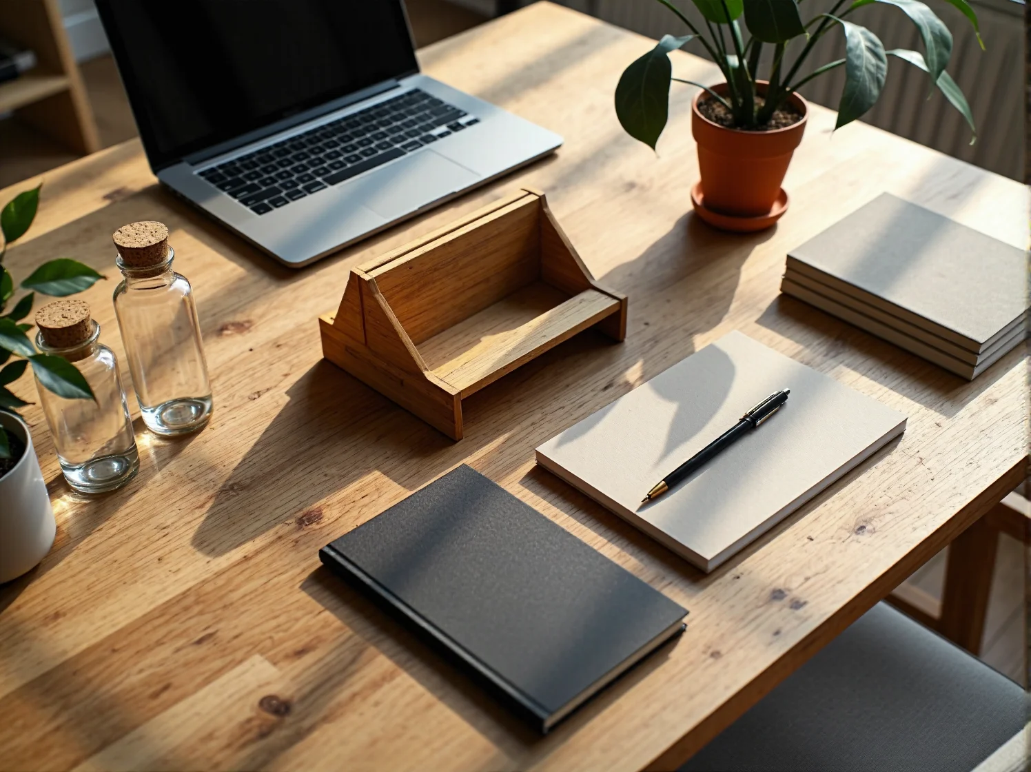 Ergonomiczne krzesła biurowe z materiałów z recyklingu w nowoczesnym biurze open space.