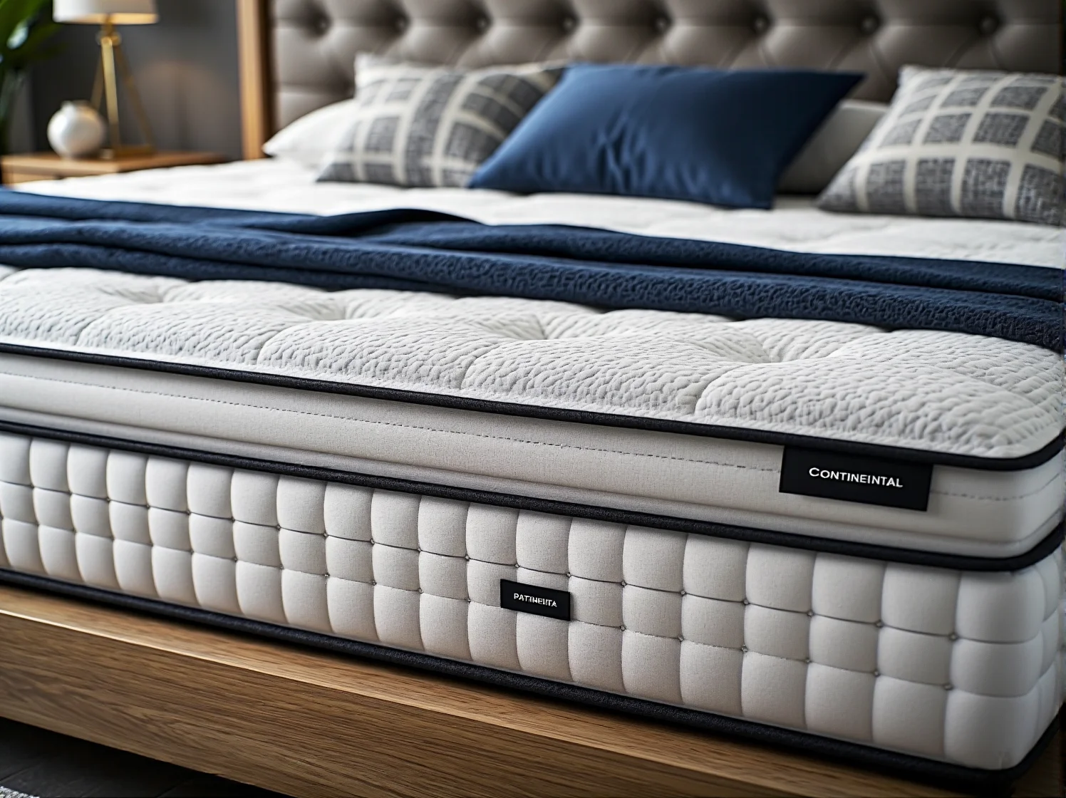 Łóżko kontynentalne z elektrycznie regulowanym stelażem za pomocą pilota