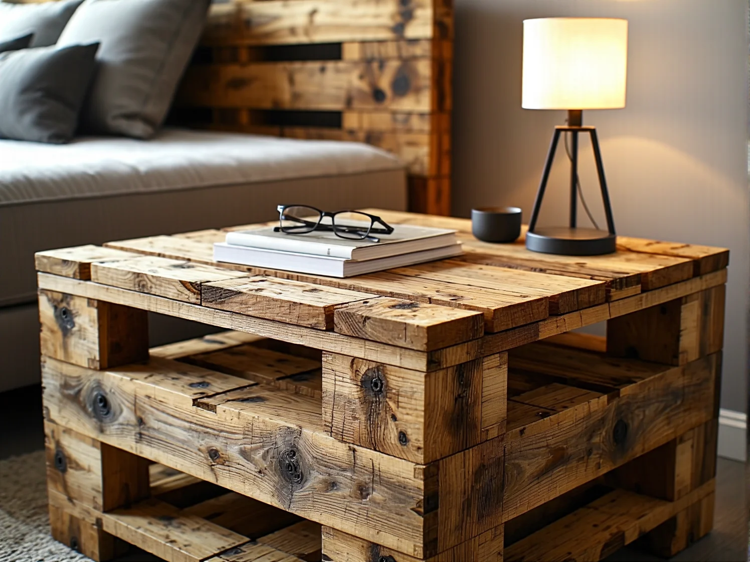 Wybór materiałów do upcyclingu: stare deski, metalowe rury i części maszyn.