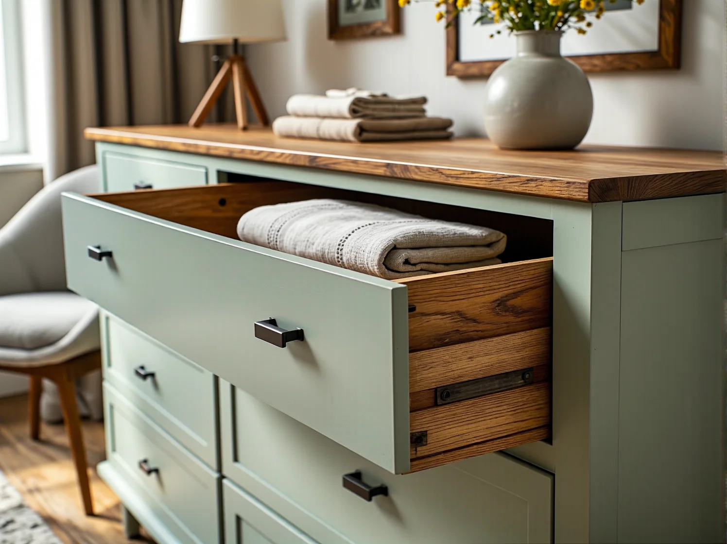 Uzupełnianie ubytków i rys w lakierowanej powierzchni mebla szpachlą