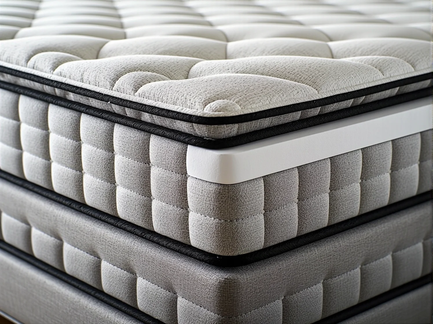 Nowoczesna sypialnia z wygodnym łóżkiem i materacem hybrydowym