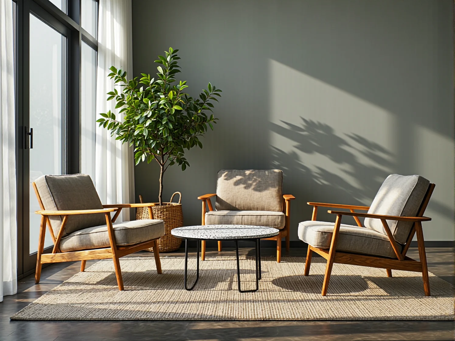 Energooszczędne oświetlenie LED nad wspólnym stołem do pracy w biurze ekologicznym.