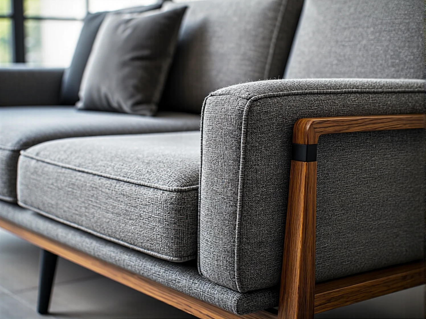 Minimalistyczna sofa z naturalnego lnu wygodny mebel eko