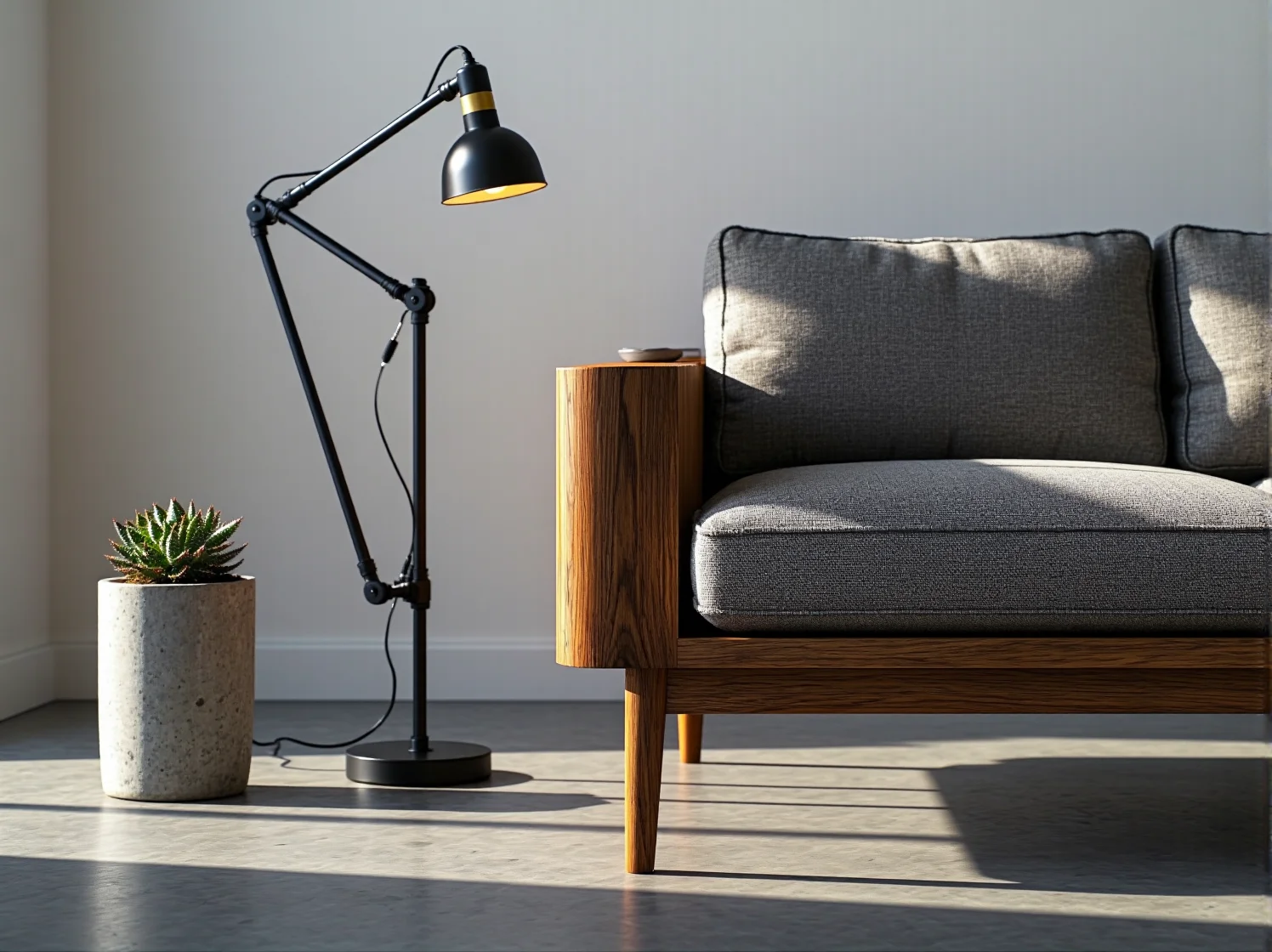 Nowoczesne meble wypoczynkowe loftowe z czarnym metalem