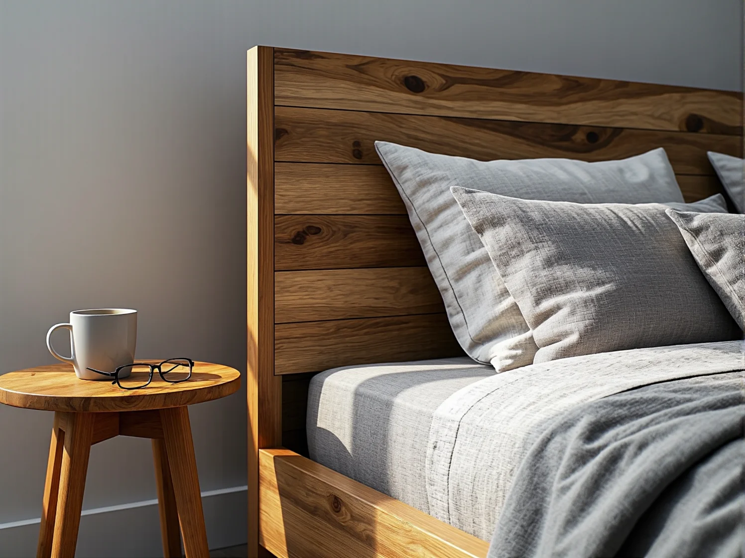 Szlifowanie ramy łóżka przed malowaniem na biało metodą DIY.