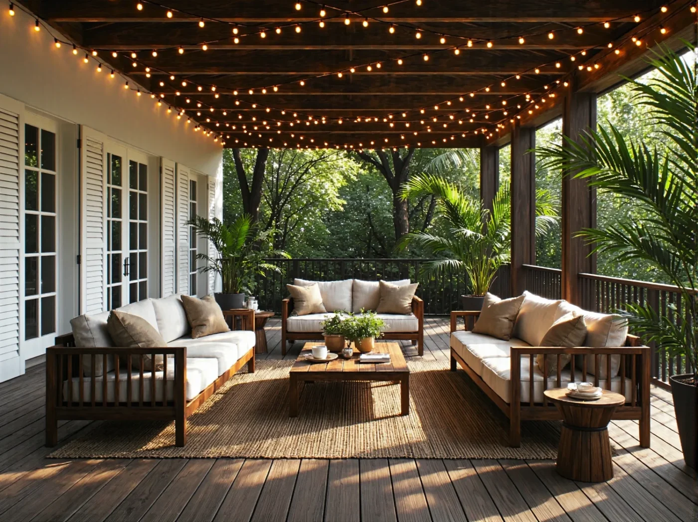 Jak urządzić taras w stylu kolonialnym z lampami LED w ciepłych odcieniach? Przewodnik krok po kroku