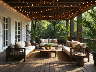 Jak urządzić taras w stylu kolonialnym z lampami LED w ciepłych odcieniach? Przewodnik krok po kroku