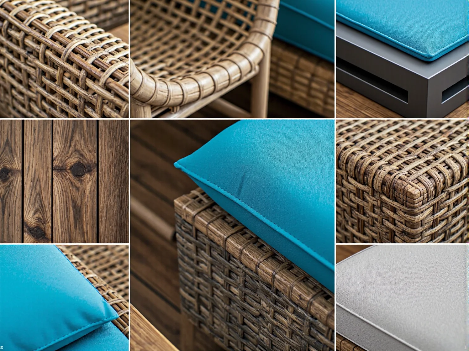 Wytrzymały zestaw wypoczynkowy z technorattanu na tarasie