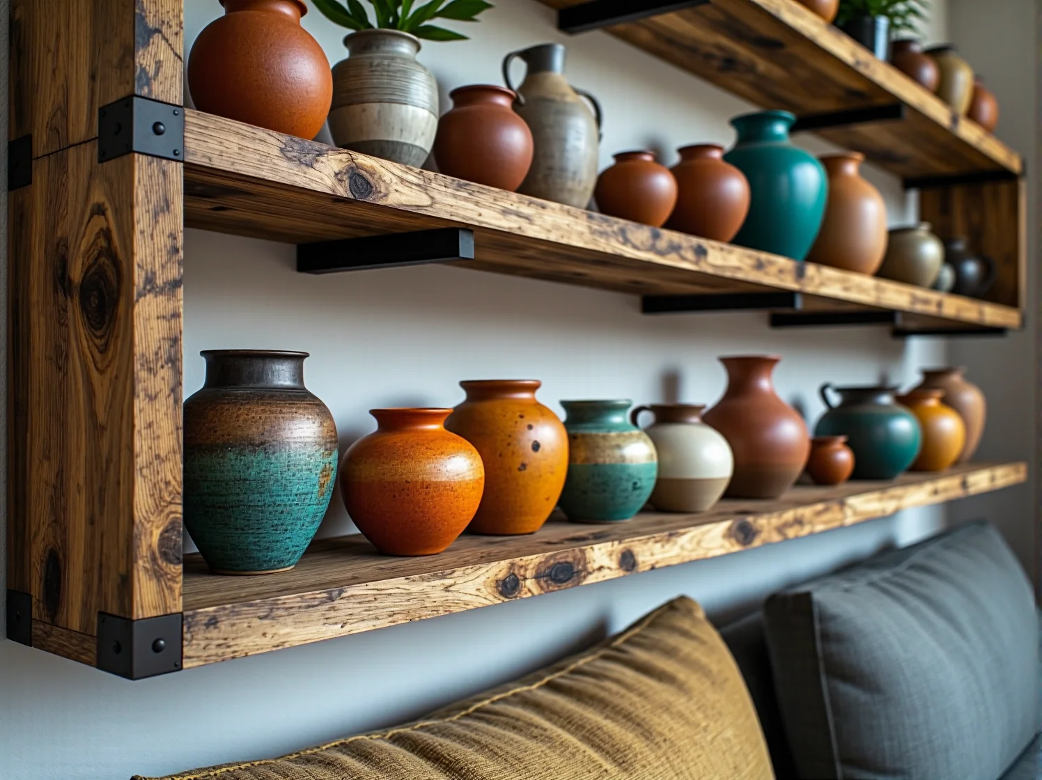 Pielęgnacja mebli – olejowanie półek regału z naturalnego surowca.