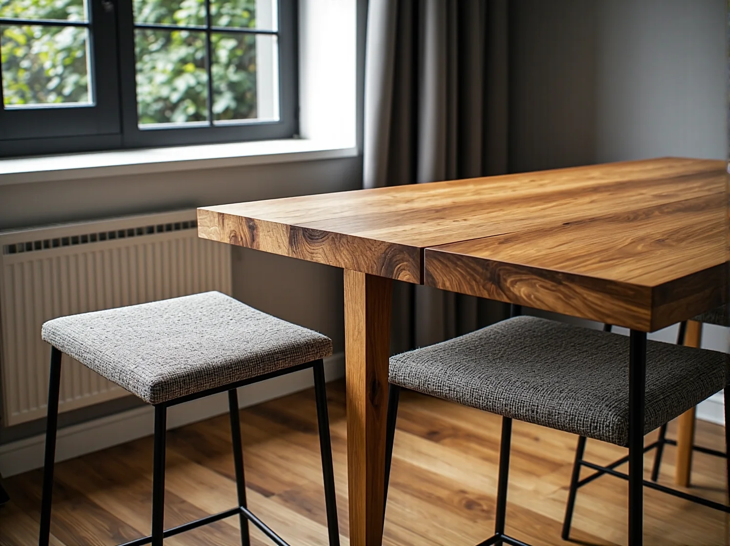 Wygodne hokery z oparciem do aneksu kuchennego w kawalerce