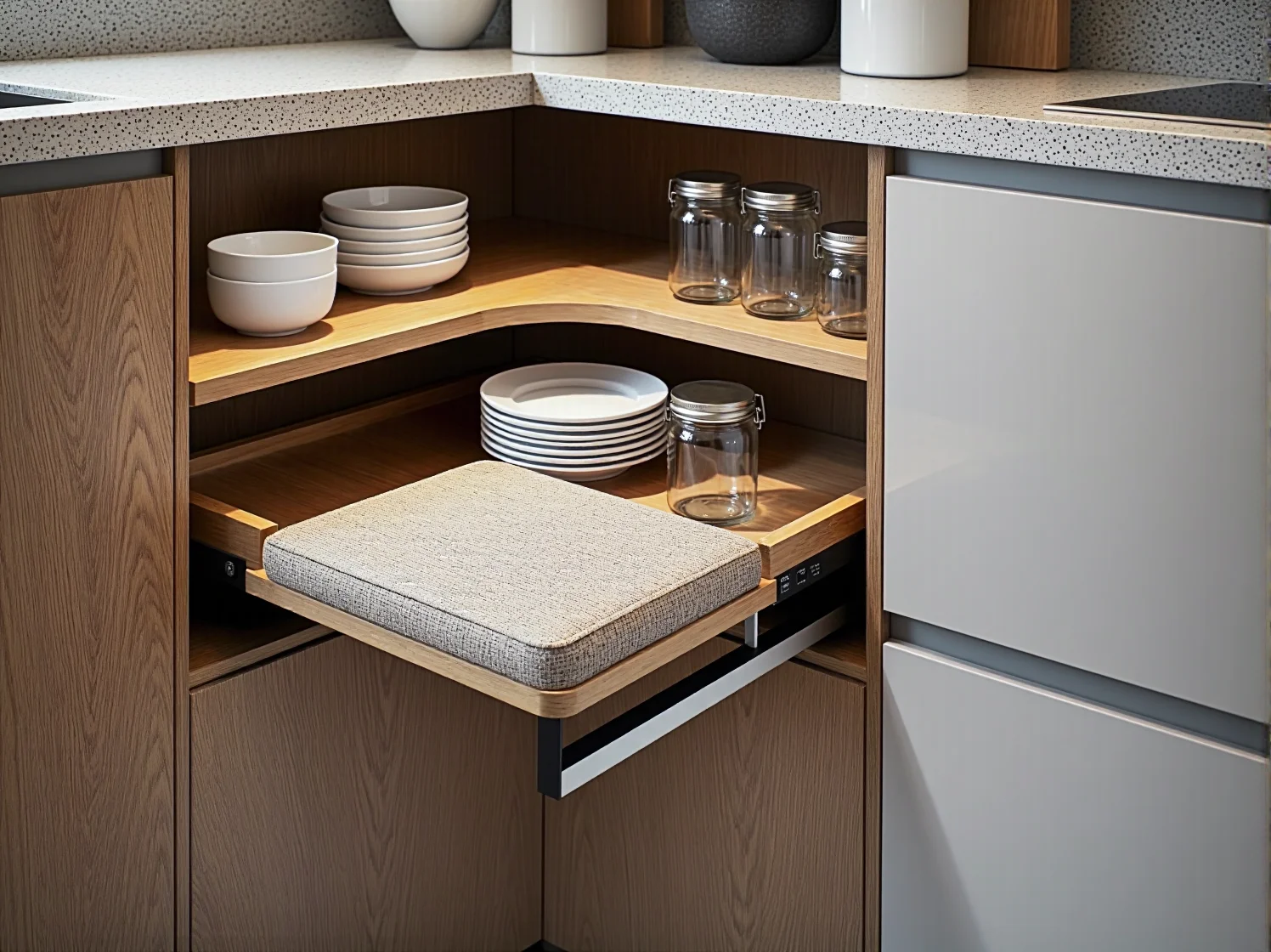 Dodatkowy blat roboczy wysuwany z szuflady kuchennej