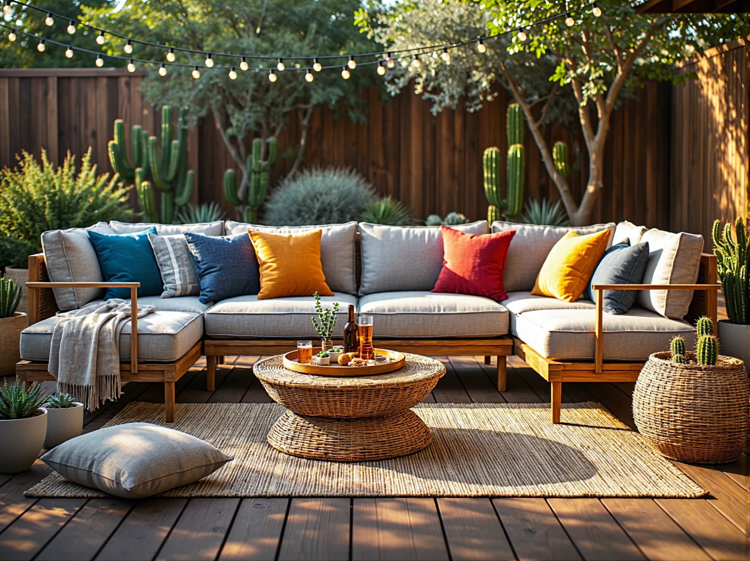 Rodzinna strefa grillowa z wygodnym zestawem mebli jadalnianych